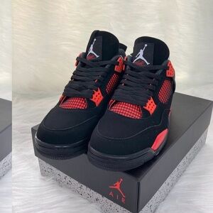 Jordan Black and Red Retro Basketball Sneakers